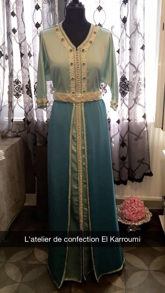 Caftan vert, L'atelier Confection El Karroumi, bledyshop