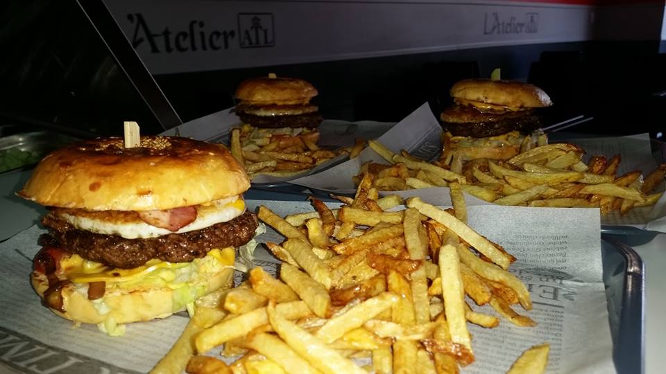 Hamburger frite, L'Atelier, bledyshop