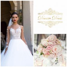 Robe et bouquet de mariée, DreamDress Location, bledyshop