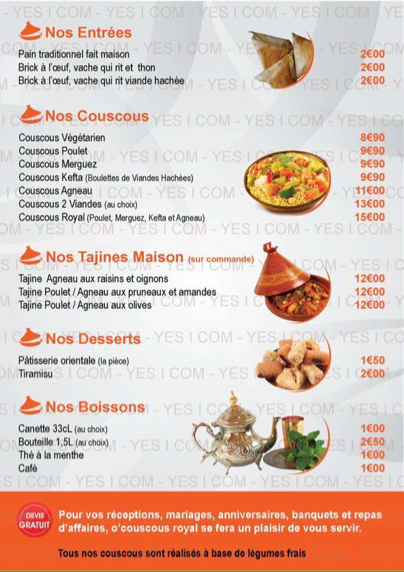 menu, o couscous royal, bledyshop